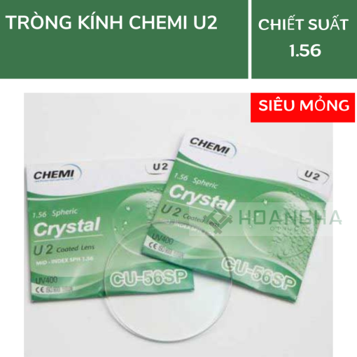 Tròng kính Chemi U2 Crystal 1.56 SP