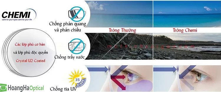 bảng giá tròng kính chemi