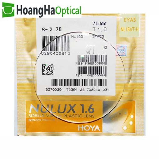 tròng kính Hoya Nulux 1.60 SFT