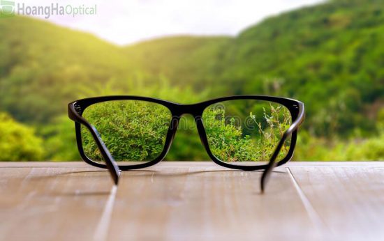 glasses improve vision blurred to sharp wooden foreground 194868296