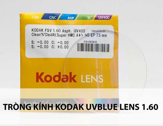 Tròng Kính Chống Ánh Sáng Xanh Kodak UVBlue Lens 1.60