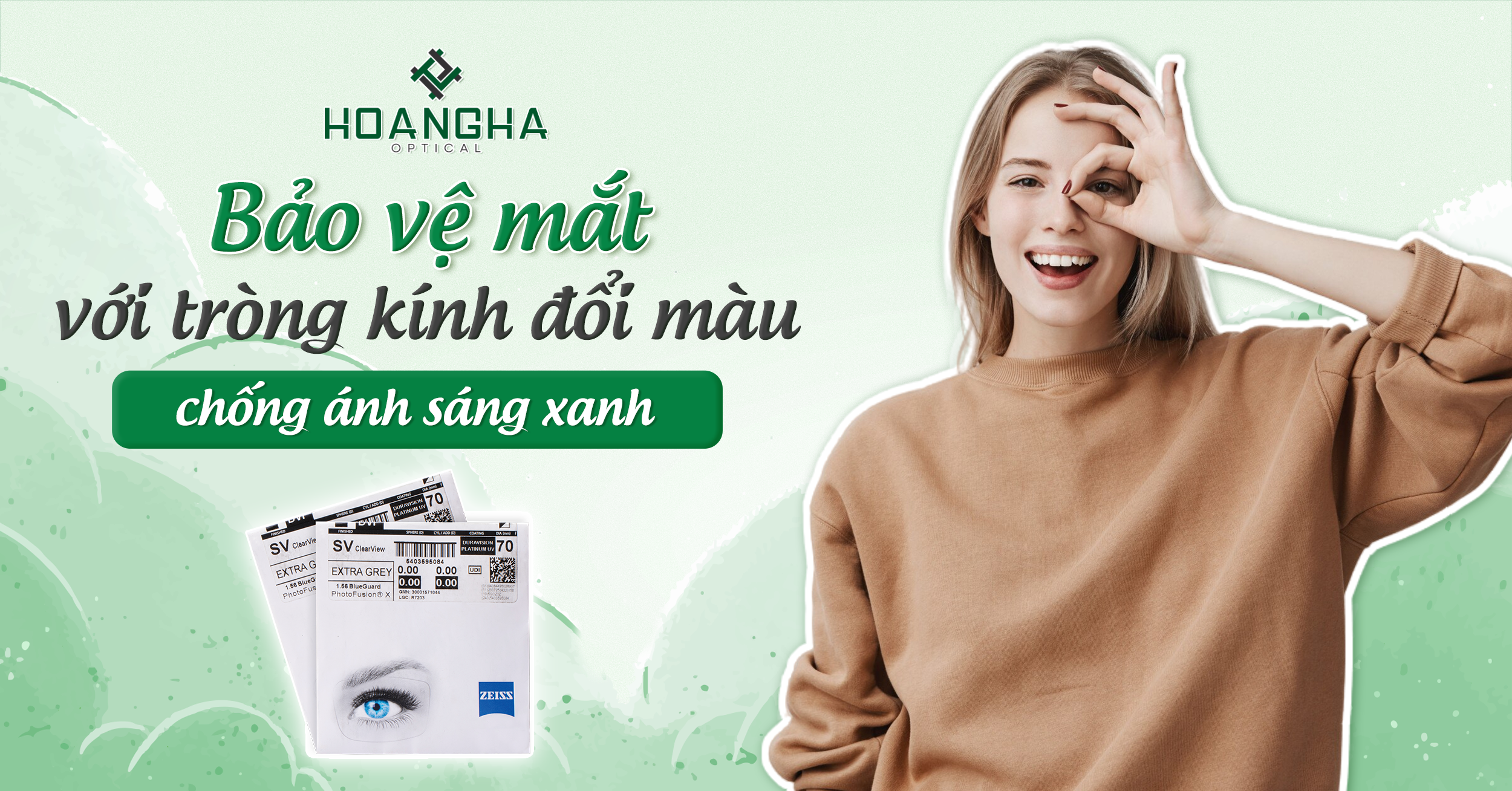 tròng kính đổi màu chống ánh sáng xanh