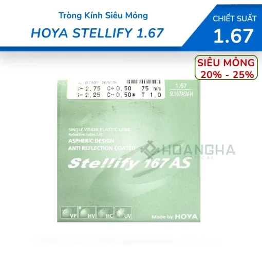Tròng Kính Siêu Mỏng Hoya Stellify 1.67